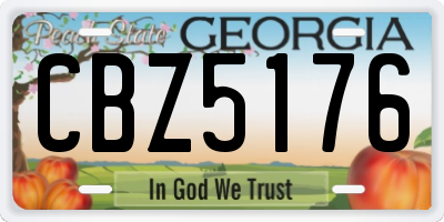 GA license plate CBZ5176