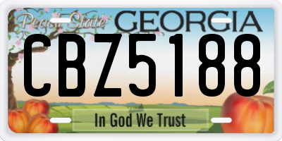 GA license plate CBZ5188
