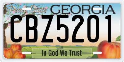GA license plate CBZ5201