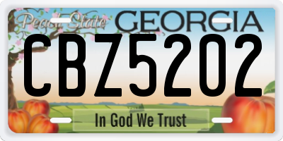 GA license plate CBZ5202