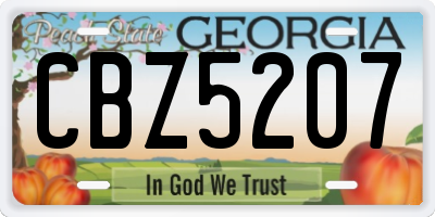 GA license plate CBZ5207