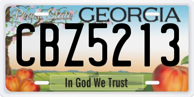 GA license plate CBZ5213