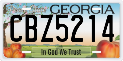 GA license plate CBZ5214