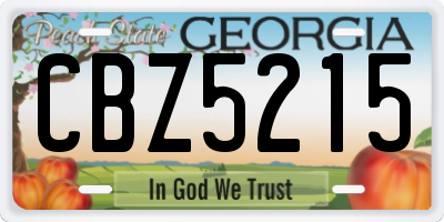 GA license plate CBZ5215