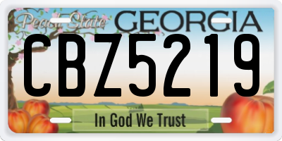 GA license plate CBZ5219