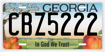 GA license plate CBZ5222