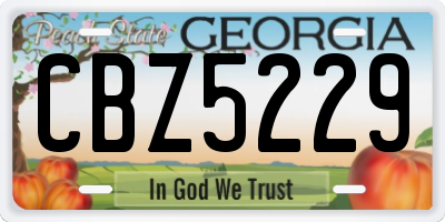 GA license plate CBZ5229