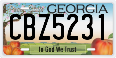 GA license plate CBZ5231