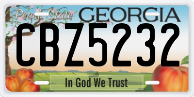 GA license plate CBZ5232