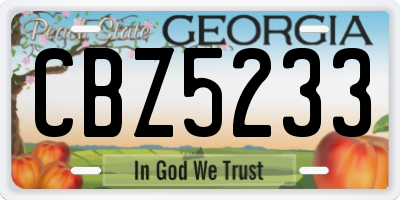 GA license plate CBZ5233