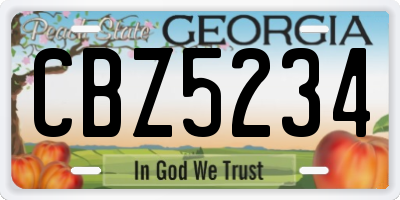 GA license plate CBZ5234