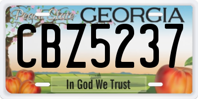 GA license plate CBZ5237