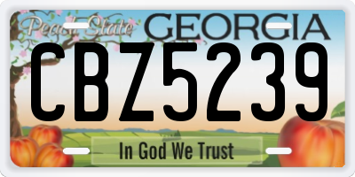 GA license plate CBZ5239