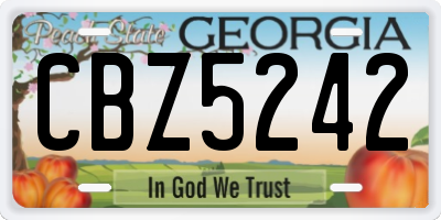 GA license plate CBZ5242