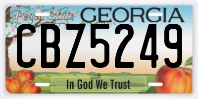 GA license plate CBZ5249