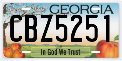 GA license plate CBZ5251