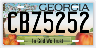 GA license plate CBZ5252