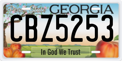 GA license plate CBZ5253
