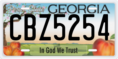 GA license plate CBZ5254