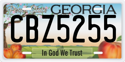 GA license plate CBZ5255