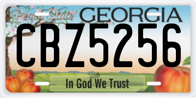 GA license plate CBZ5256