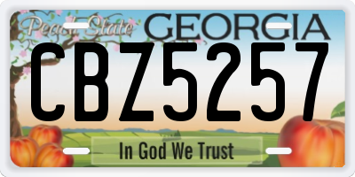 GA license plate CBZ5257