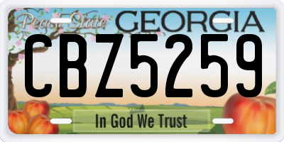GA license plate CBZ5259