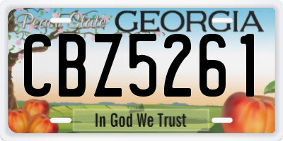 GA license plate CBZ5261
