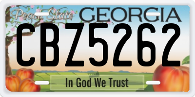 GA license plate CBZ5262