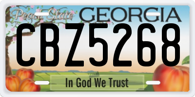 GA license plate CBZ5268
