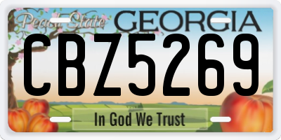 GA license plate CBZ5269