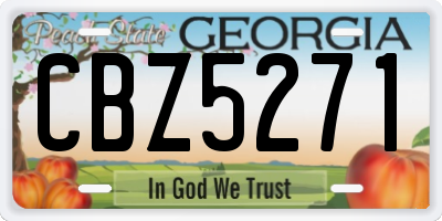GA license plate CBZ5271