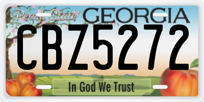 GA license plate CBZ5272