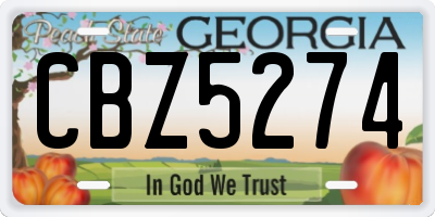 GA license plate CBZ5274