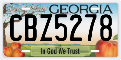 GA license plate CBZ5278