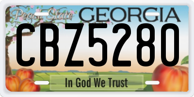 GA license plate CBZ5280