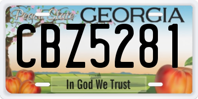 GA license plate CBZ5281