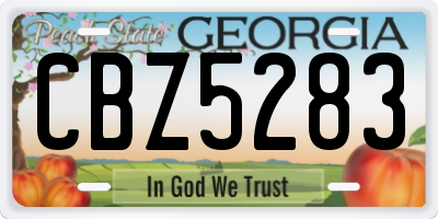 GA license plate CBZ5283