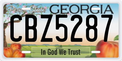 GA license plate CBZ5287