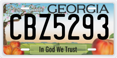 GA license plate CBZ5293
