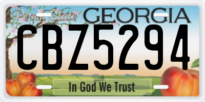 GA license plate CBZ5294