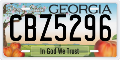 GA license plate CBZ5296