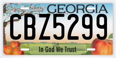 GA license plate CBZ5299