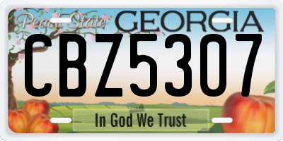 GA license plate CBZ5307