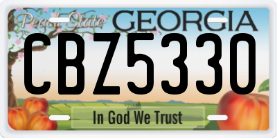 GA license plate CBZ5330