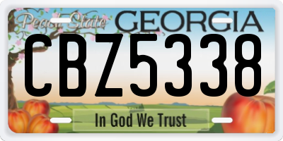 GA license plate CBZ5338