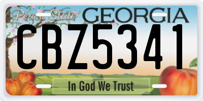 GA license plate CBZ5341