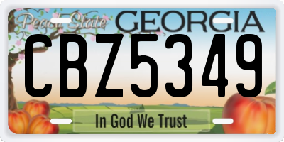 GA license plate CBZ5349