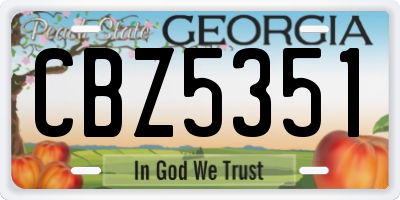 GA license plate CBZ5351