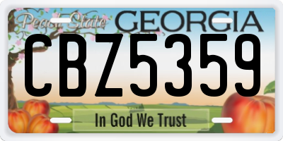 GA license plate CBZ5359
